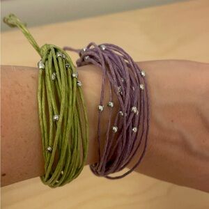 Cord bracelets with beads